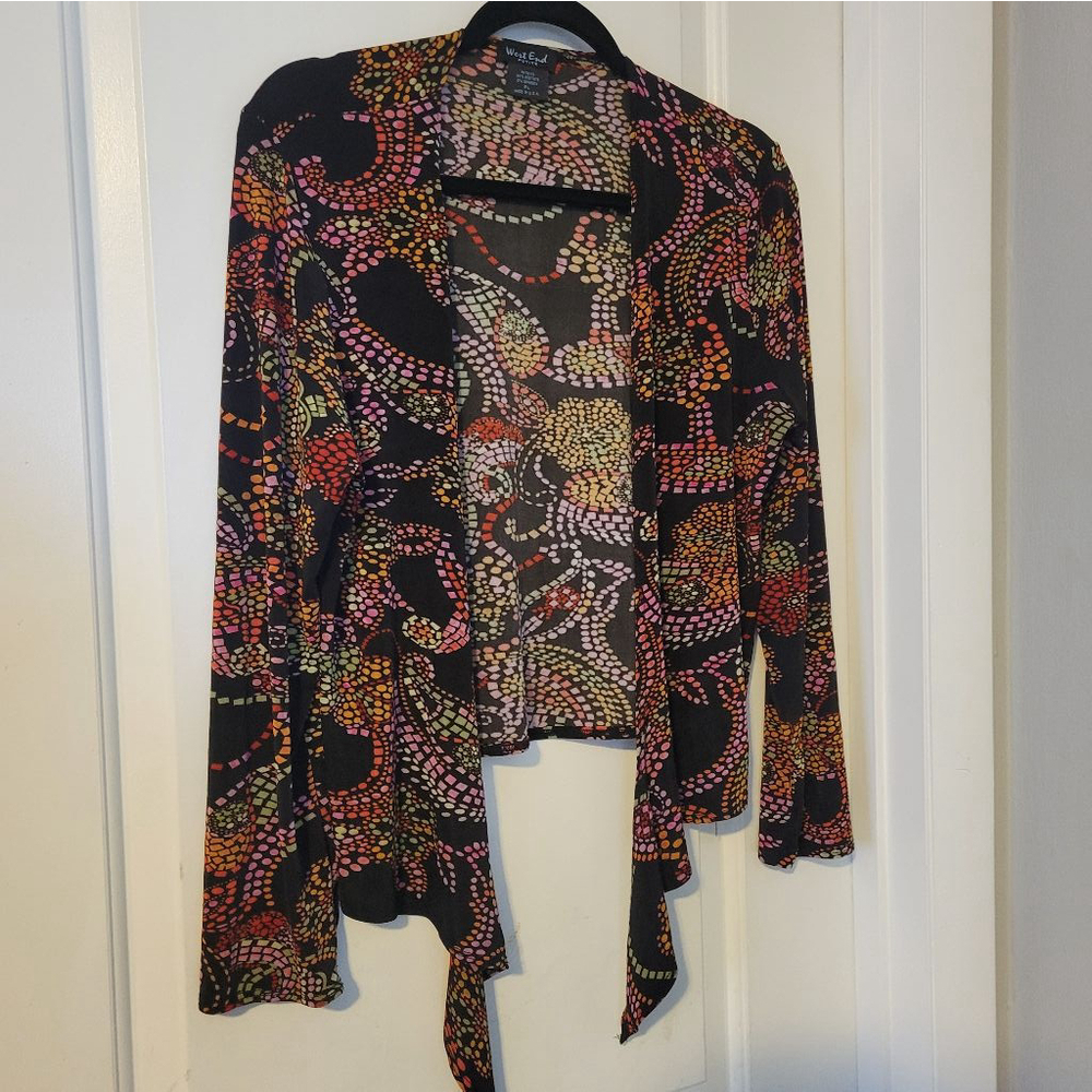 West End Multicolor Paisley Mosaic Blouse Petite Large